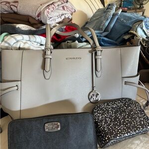 Michael Kors Light Gray Tote Bag